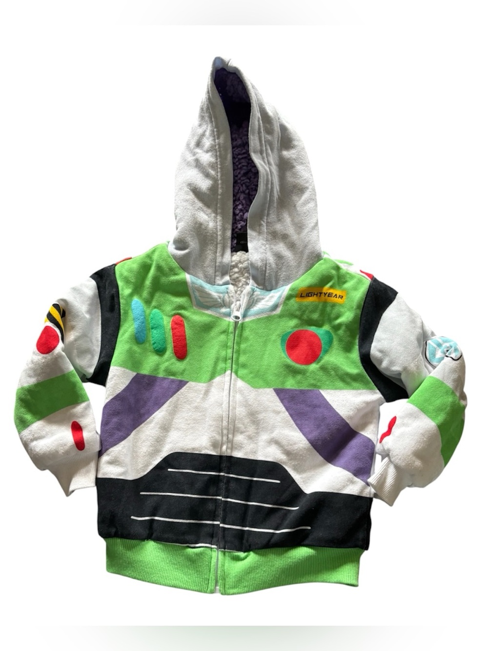 Disney Toy Story Buzz Lightyear Plush Hooded Zip-Up Jacket